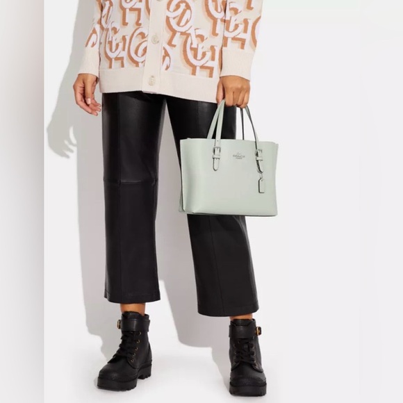 Coach CF333 Gray Leather Mollie Tote New Without Tag - Picture 7 of 7